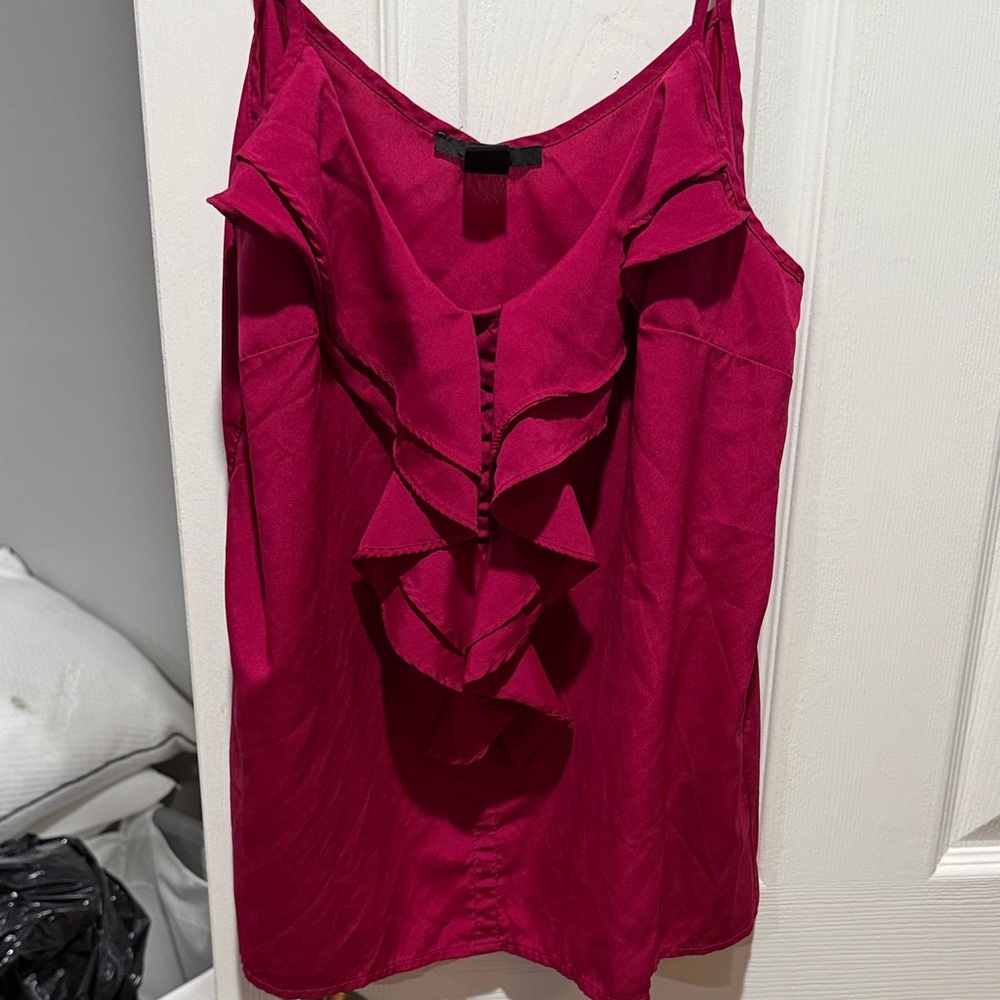 Forever 21 Fuchsia Ruffle Front Camisole